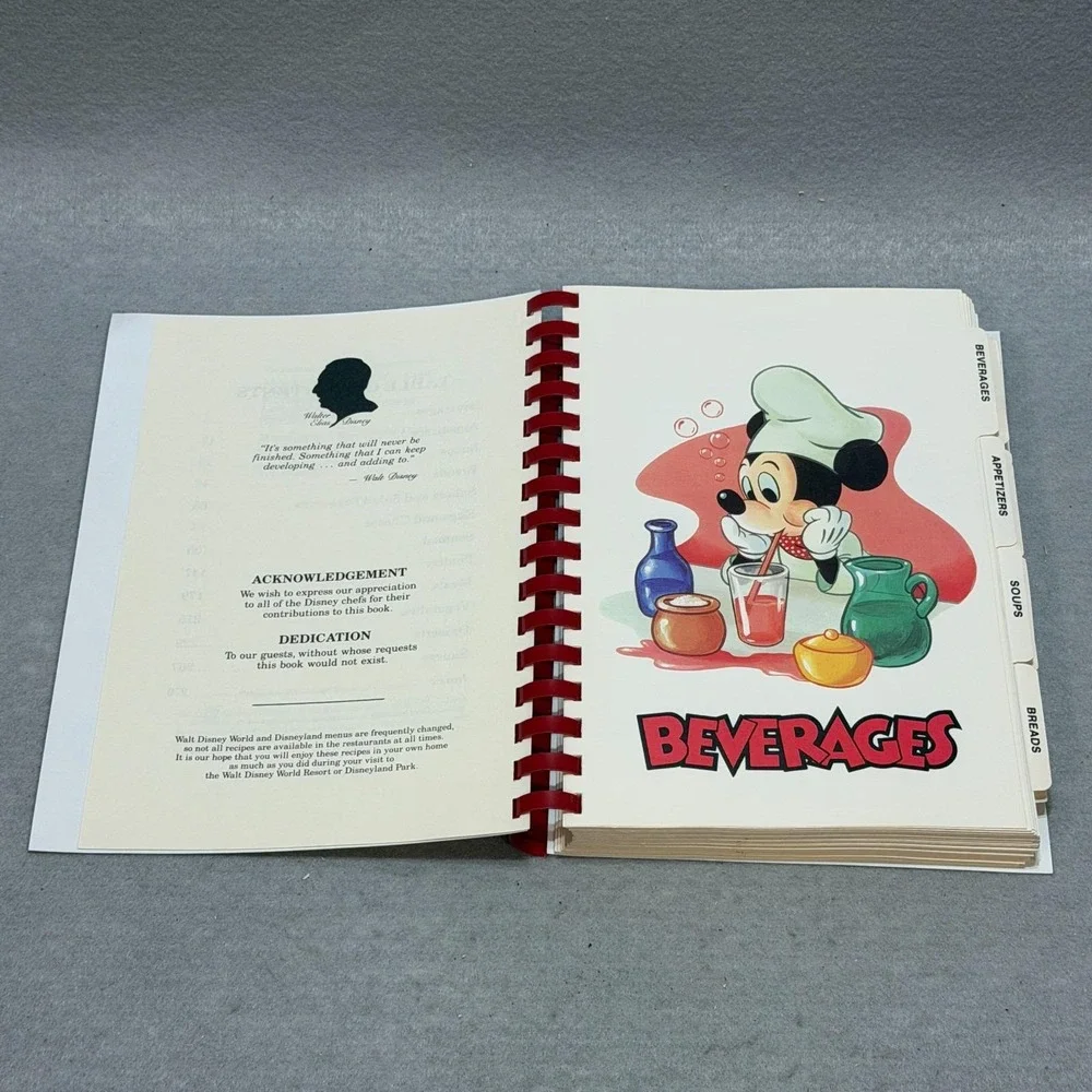 Vintage 1987 Cooking with Mickey Around Our World Walt Disney Chef Cookbook